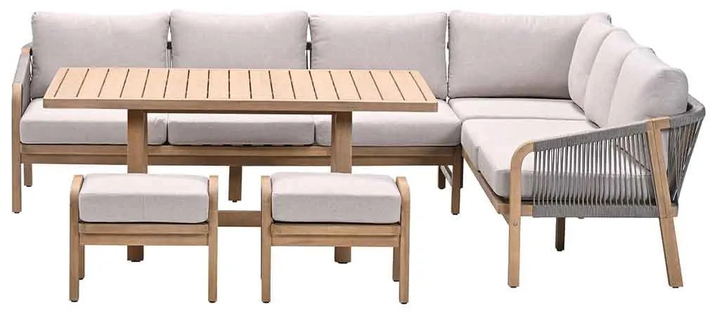 Garden Impressions Alora lounge dining set 5-delig rechts - grey sand