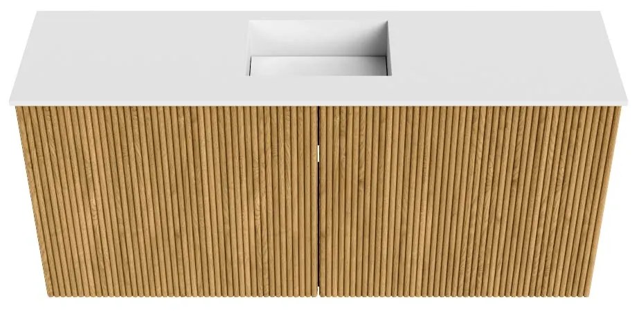 Mondiaz Joya 90cm toiletmeubel oak met wastafel faye midden 1 kraangat talc