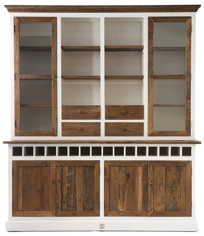 Rivièra Maison - Driftwood Double Cabinet with Winerack - Kleur: bruin