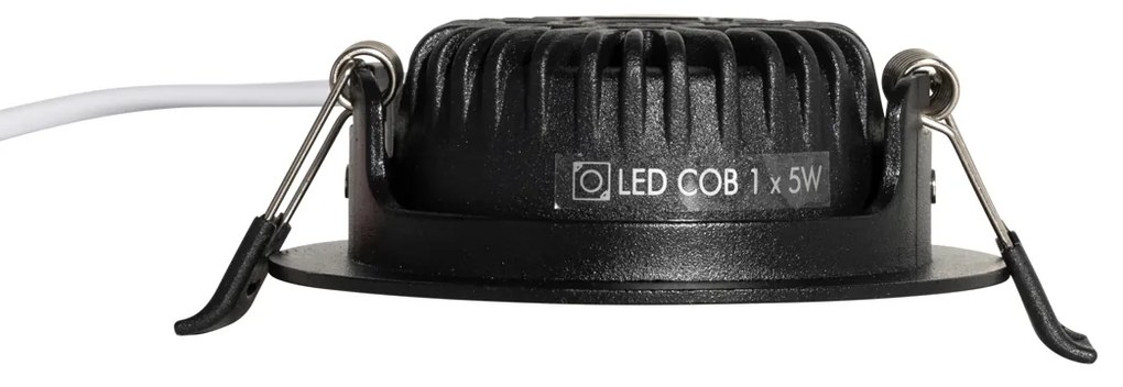 Inbouwspot zwart kantelbaar 8,2cm incl. LED dim to warm IP54 ultra slim - Pupil