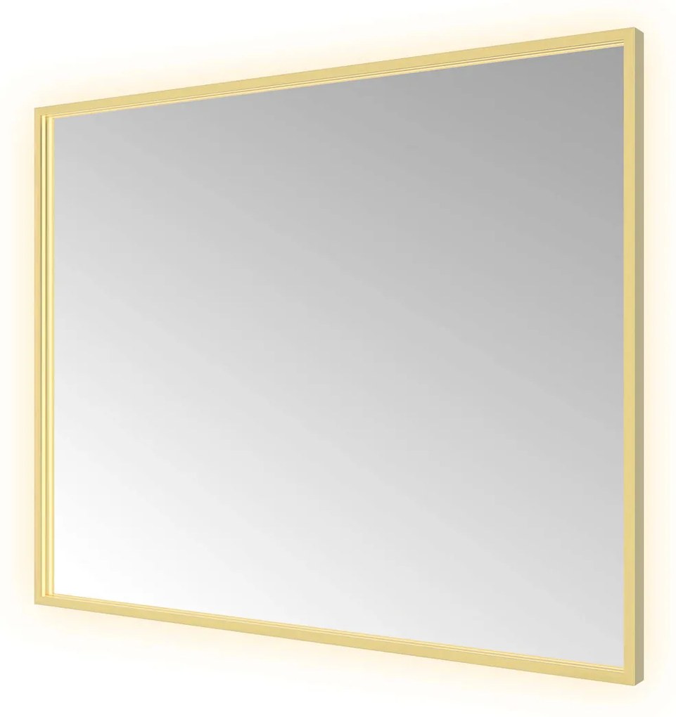 Hotbath &More Square rechthoekige spiegel 100x80cm geborsteld messing PVD
