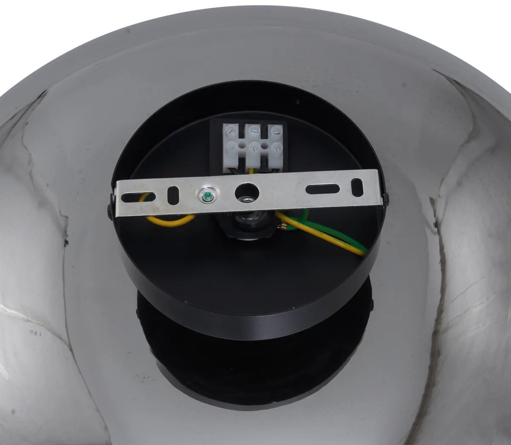 Art Deco plafondlamp zwart met smoke glas 40cm - Busa