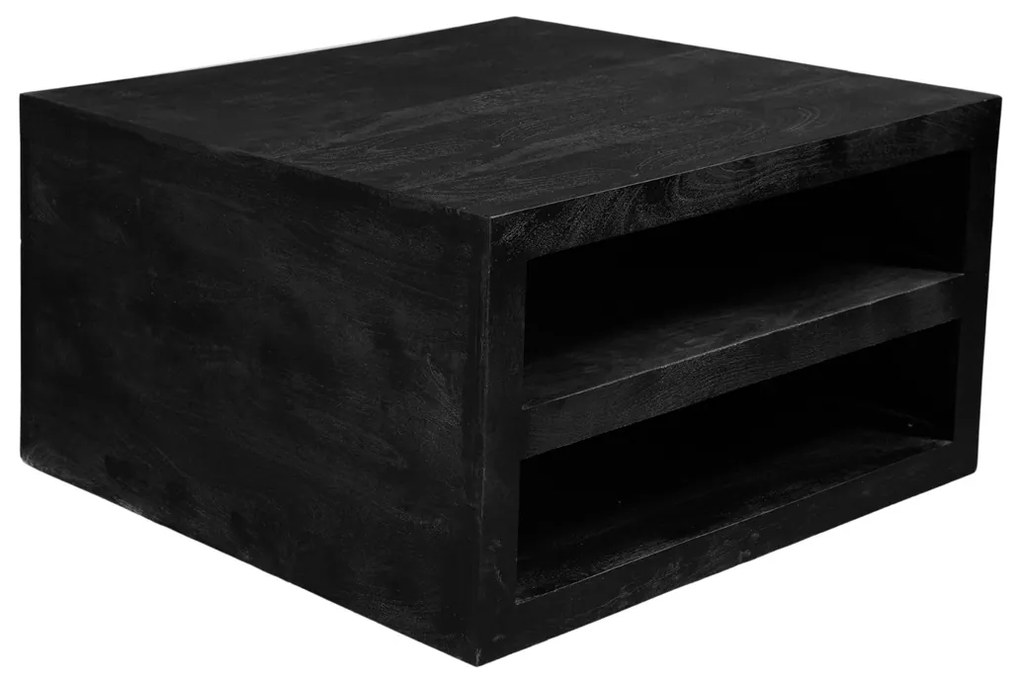 Starfurn Brussel Vierkante Salontafel Zwart Hout - 80 X 80cm.