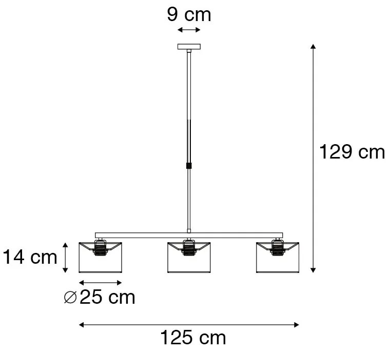 Eettafel / Eetkamer Moderne hanglamp staal met witte kappen 3-lichts - VT Modern E27 rond Binnenverlichting Lamp