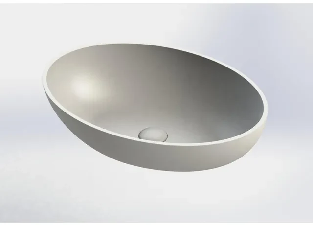 Royal plaza Cinea opzetwastafel 57x40,5cm z/kraangat z/overl. mat wit