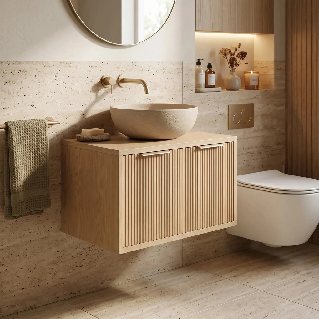 Badkamerkast onder wastafel Rea Core 60cm Beige
