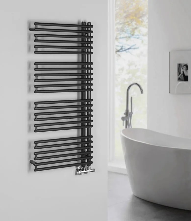 Aqualine Tubini handdoekradiator 50x113cm 529W antraciet