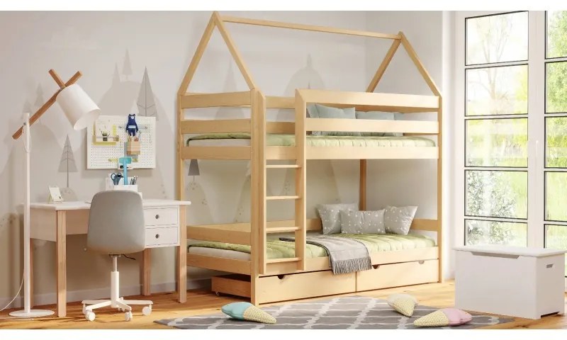 Kinderen Roze Stapelbed van massief hout - Barnie For Kids Kinderen Junior 5059914032428 Children's Beds Home, 160x80, Geen, Matras van schuim/latex v