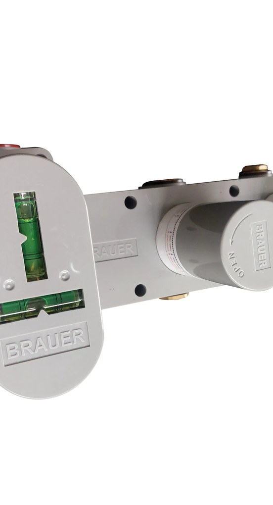 Brauer Brushed Carving inbouwthermostaat en 2 stopkranen RVS geborsteld PVD