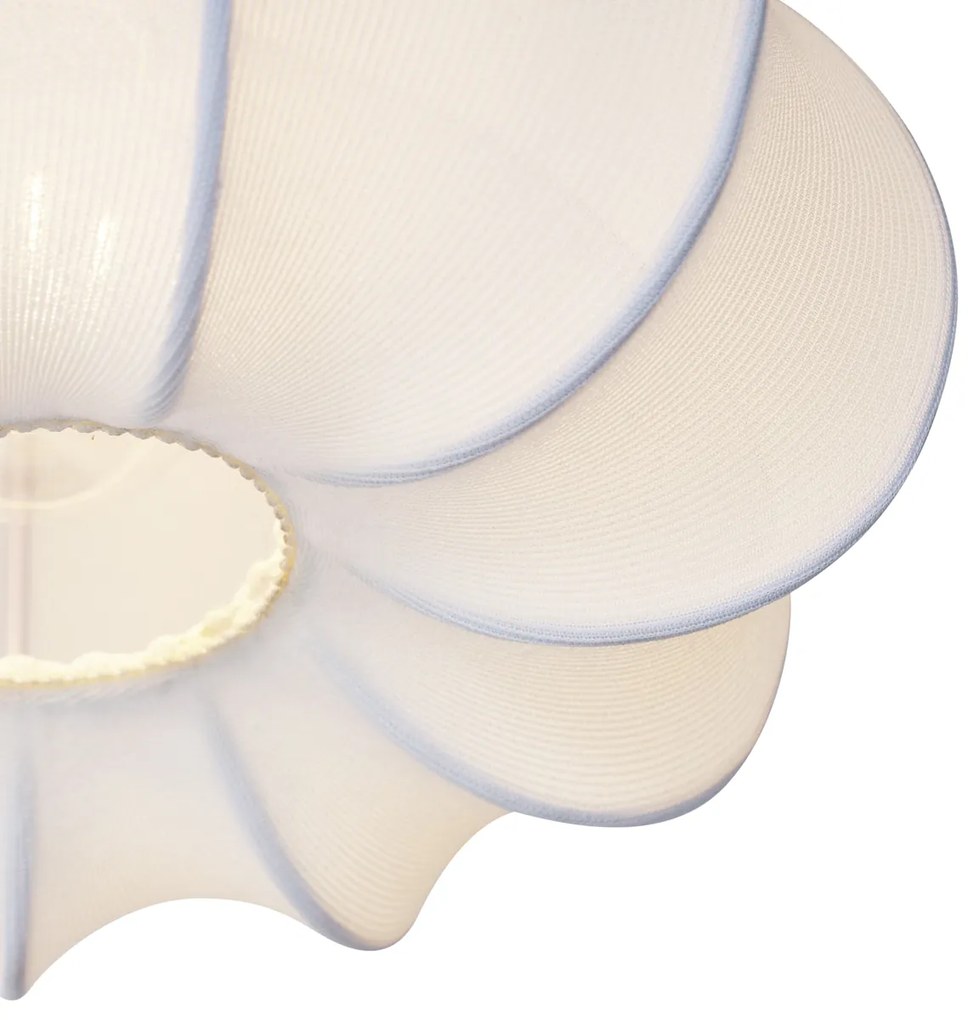 Stoffen Japandi plafondlamp wit 27cm - Plu AsyeshaJapandi E27 rond Binnenverlichting Lamp