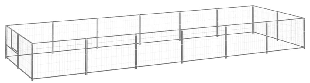 vidaXL Hondenkennel 12 m² staal zilverkleurig