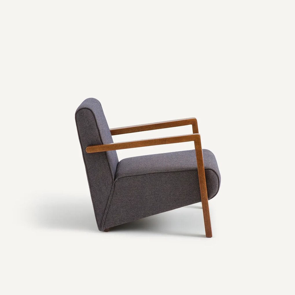 Fauteuil in wol en polyester Sanami
