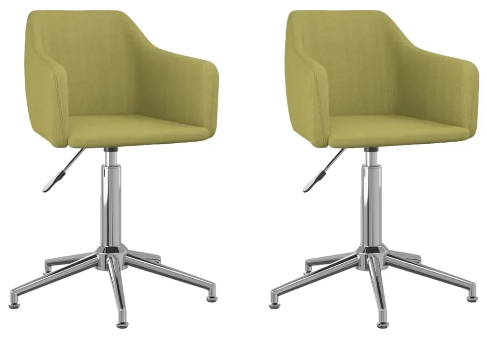 vidaXL Eetkamerstoelen draaibaar 2 st stof groen