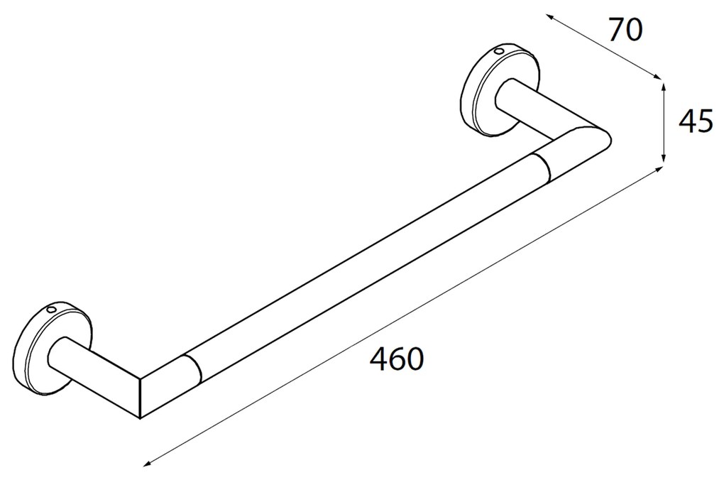 Muebles Line handdoekhouder 46cm mat zwart