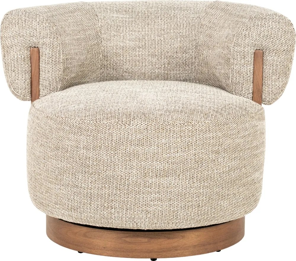 Fauteuil Met Hout Draaibaar Taupe
