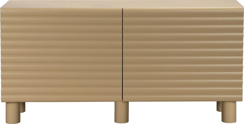 Mat Dressoir Met Strepen Zandkleur 150 Cm - 150x40x75cm.