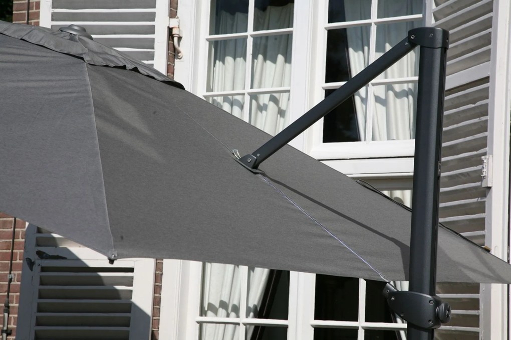 4 Seasons Outdoor Siesta PREMIUM 300 x 300 cm parasol charcoal, antraciet frame Parasol antraciet weerbestendig