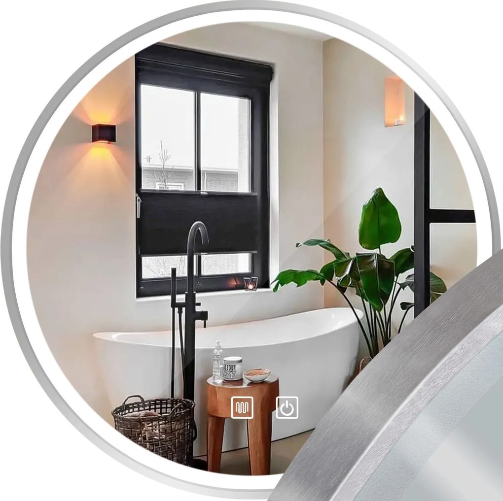 LED Spiegel 50cm MMJ BRUSH SILVER