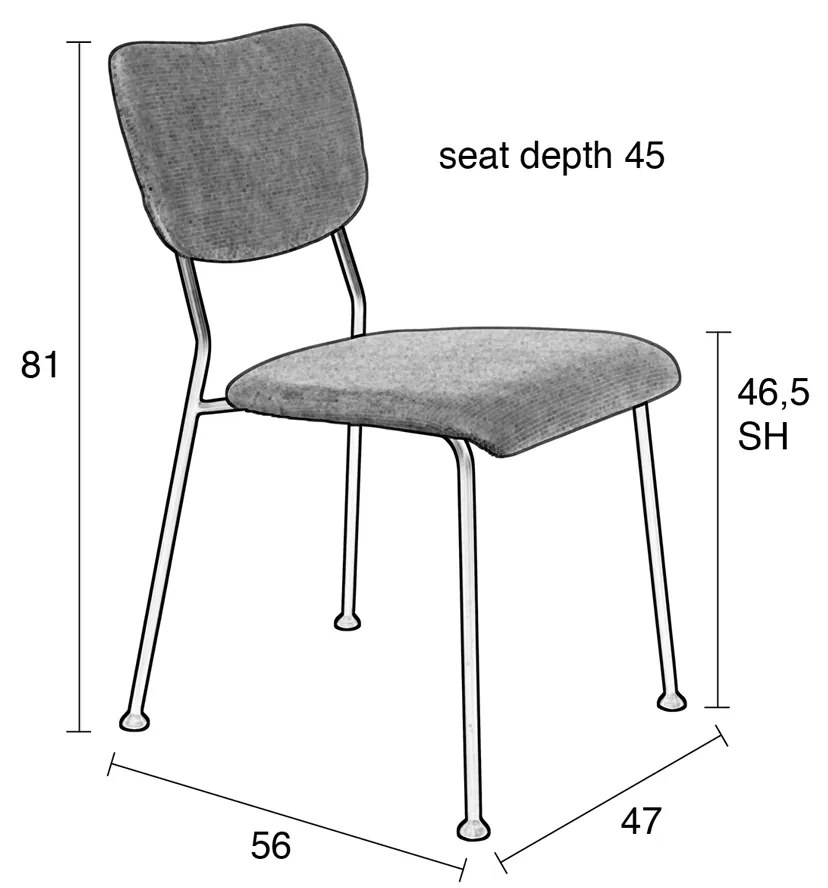 Zuiver Benson Design Eetkamerstoel Grijsblauw