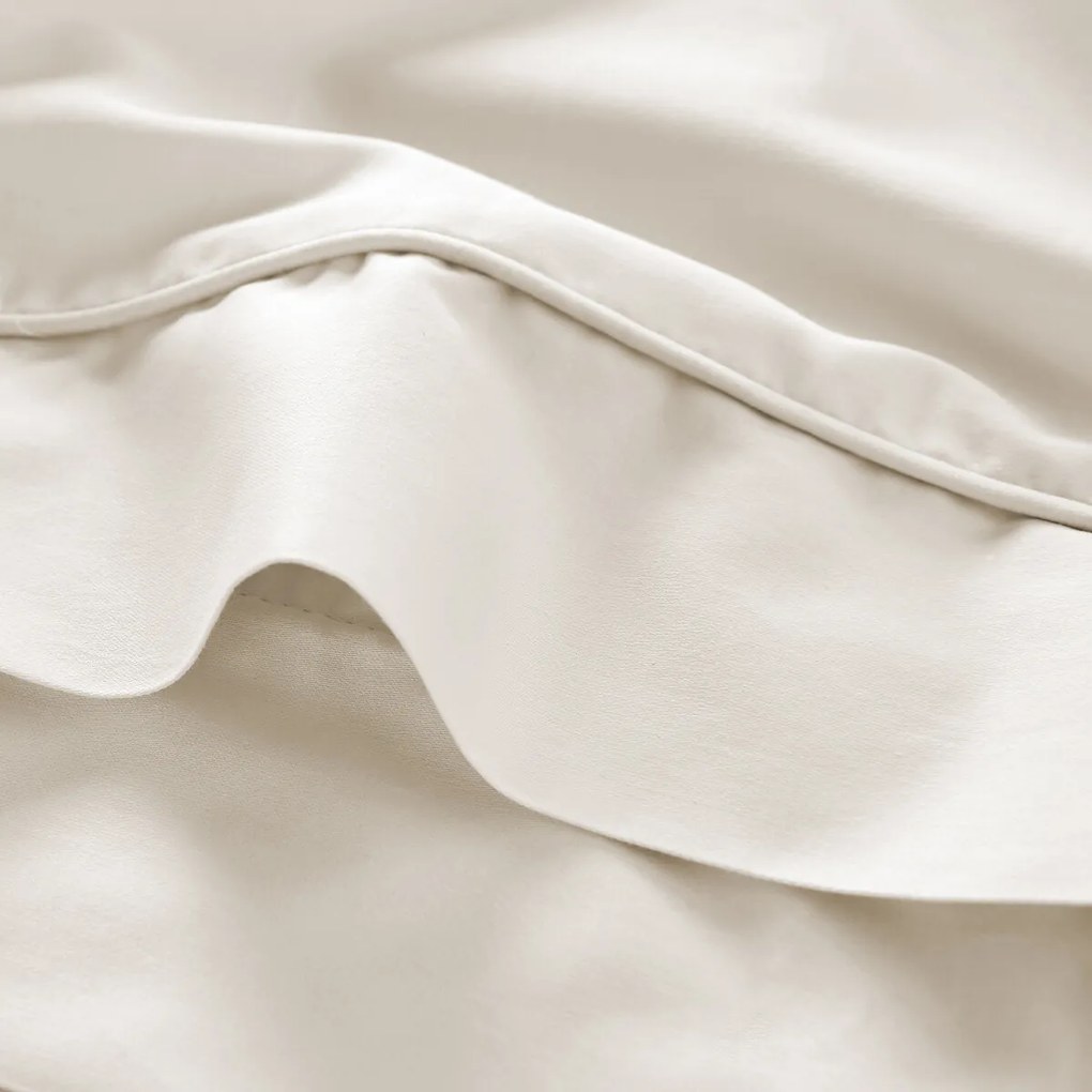 Effen bolstersloop in katoensatijn, Opale