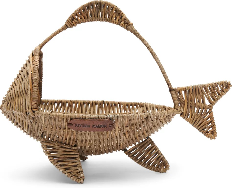 Rivièra Maison - Rustic Rattan Happy Fish Basket - Kleur: naturel