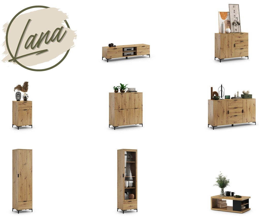 Kast LANA 02 Eiken Artisan - STAANDE 4-DEURS KAST