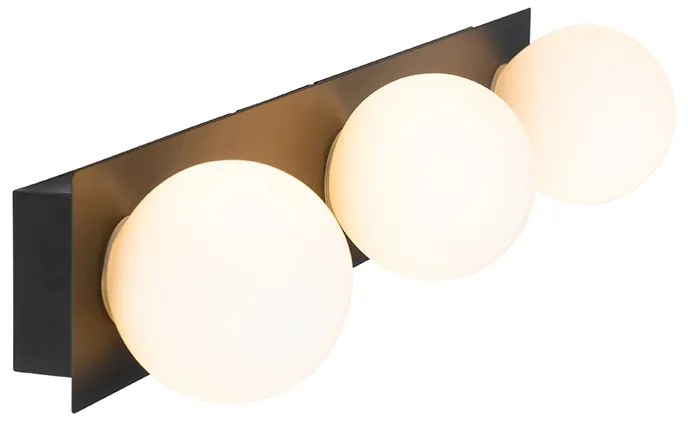 Badkamer Moderne wandlamp zwart 48 cm IP44 3-lichts - Cederic Modern G9 IP44 Lamp