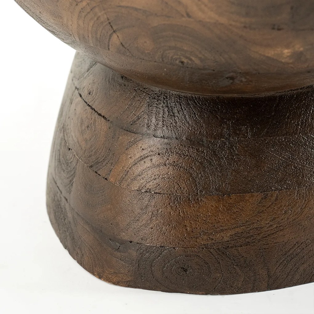 Salontafel Organisch Hout Bruin - 75 X 59cm.