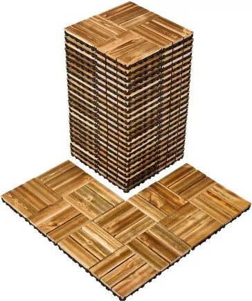VEVOR Terrastegels, set van 27 stuks, balkontegels 30 x 30 cm, waterbestendige vloer van veenhout, houten tegels voor op de veranda, bij het zwembad, op het balkon en in de achtertuin (houtlook)