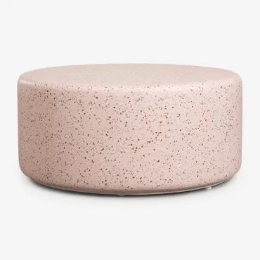 Ronde Salontafel Ø90 Cm In Cement Elyndra Lichtroze Terrazzo - Sklum