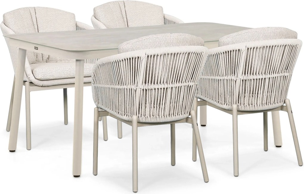 Tuinset 4 personen 160 cm Rope Zand/Beige Lifestyle Garden Furniture Monaco/Tavano