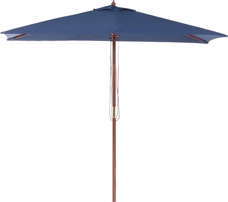 Parasol - zonnescherm - hout - 144x195cm - marineblauw - FLAMENCO