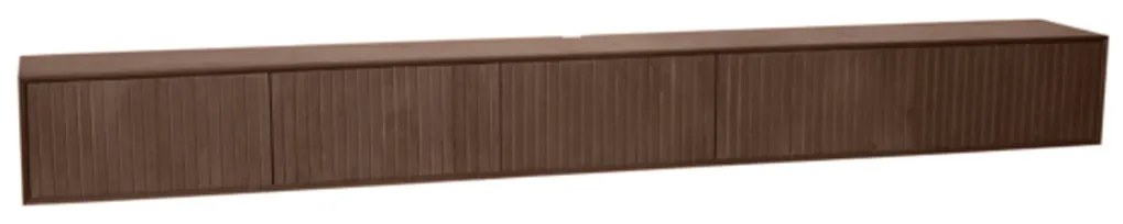 Starfurn Madison Walnut Zwevend Tv-meubel Walnoot Ribbels 280 Cm - 280x35x30cm.