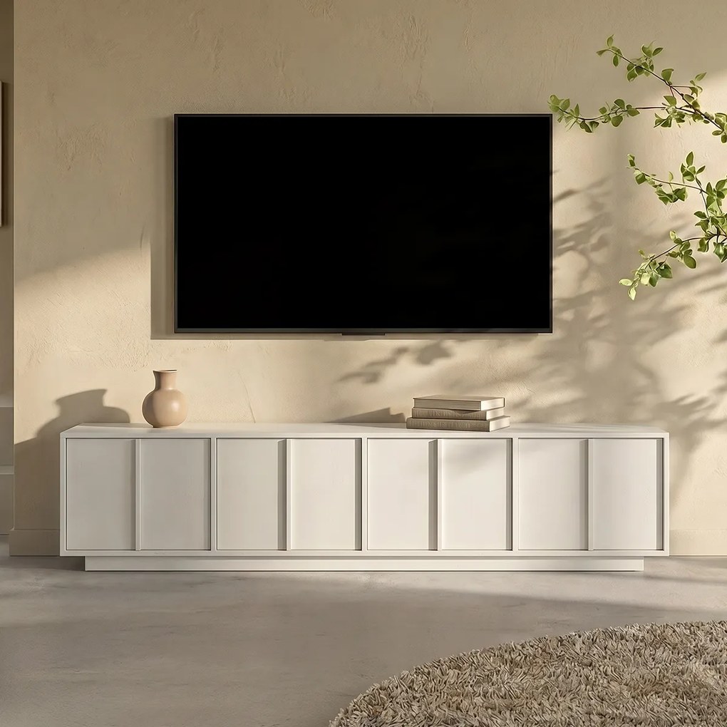 Beige Tv-meubel Japandi 200 Cm - 200x40x45cm.