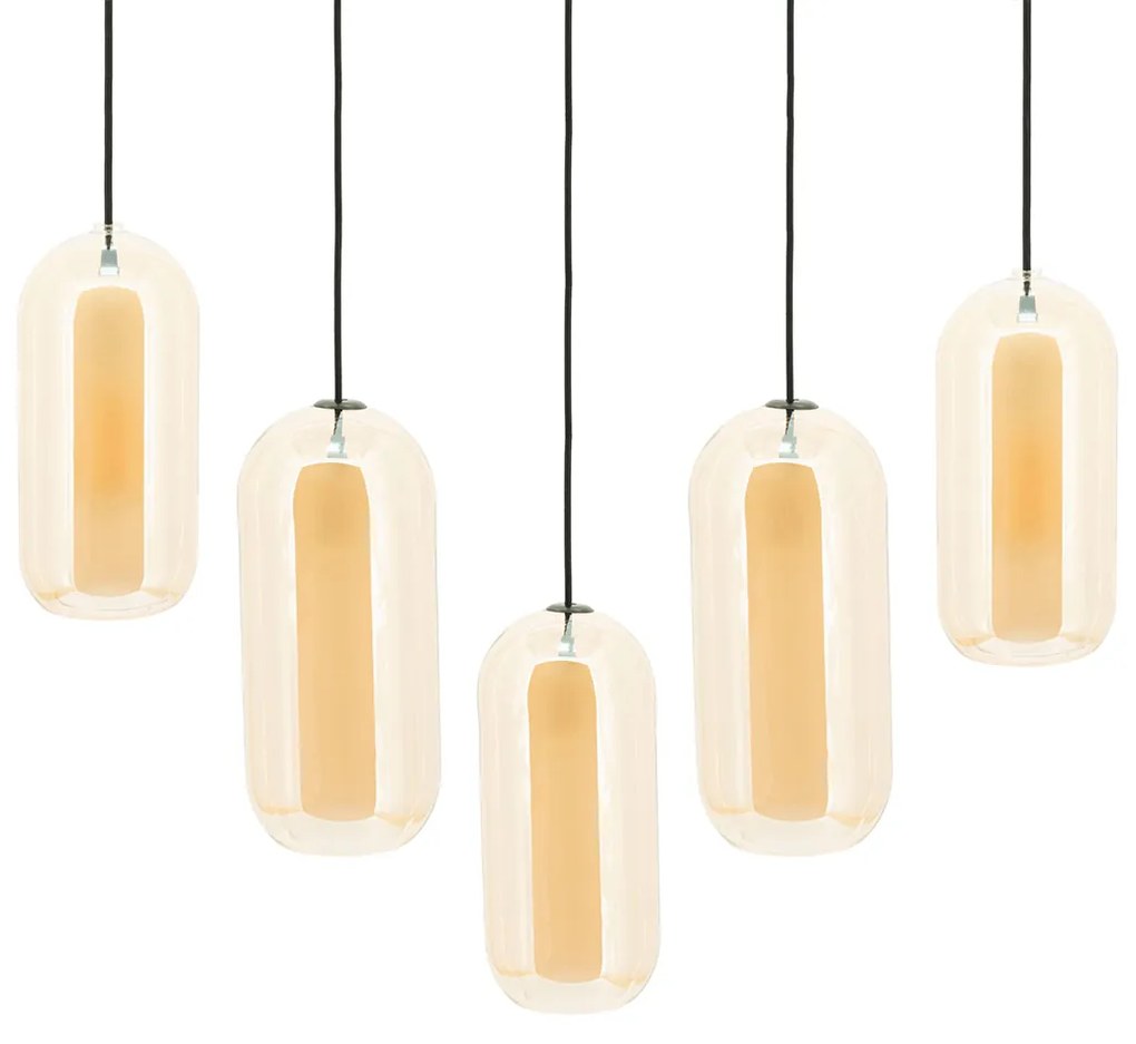 By-Boo Shona Rectangular Eettafel Hanglamp Amberglas
