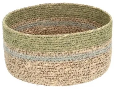 Mandje naturel, zeegras, groen,Ø15 cm