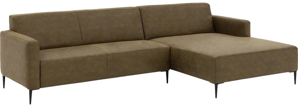 Goossens Key West groen, micro leer, 3-zits, modern design