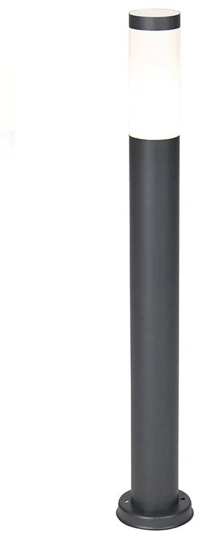 Buitenlamp paal antraciet met opaal 80 cm IP44 - Rox Modern E27 IP44 Buitenverlichting cilinder / rond