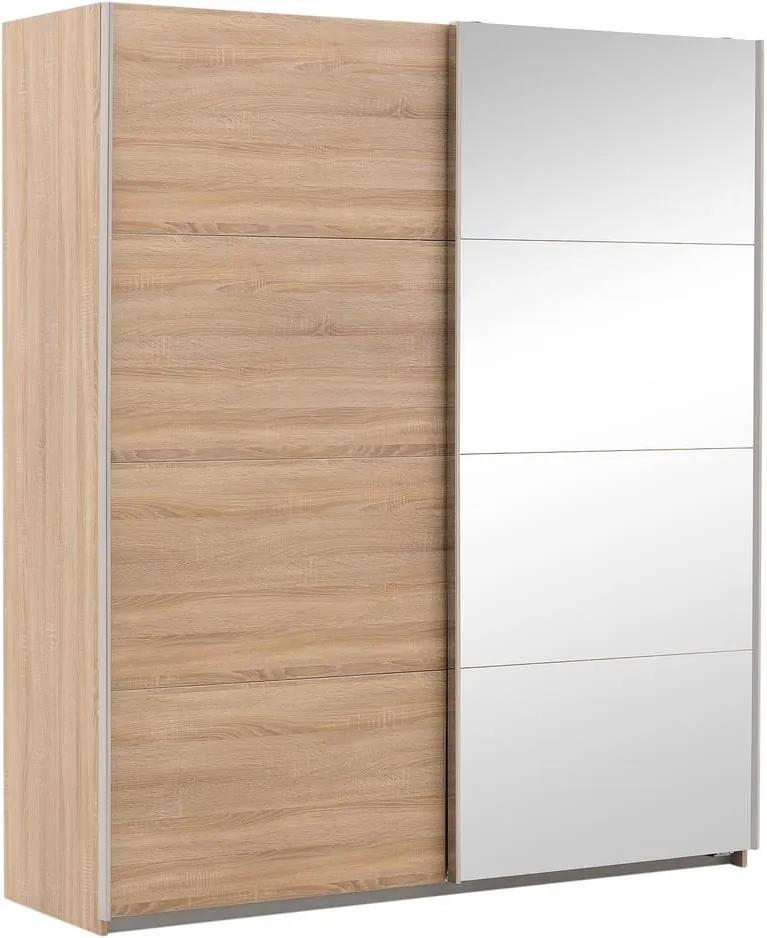 Goossens Basic Kledingkast Miami, 271 cm breed, 210 cm hoog, 1x spiegeldeur re en 1x schuifdeur li