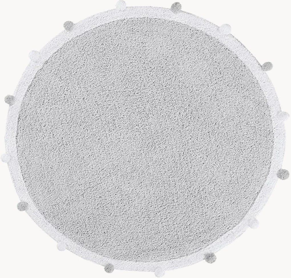 Wasbaar rond katoenen kindervloerkleed Bubbly, handgemaakt