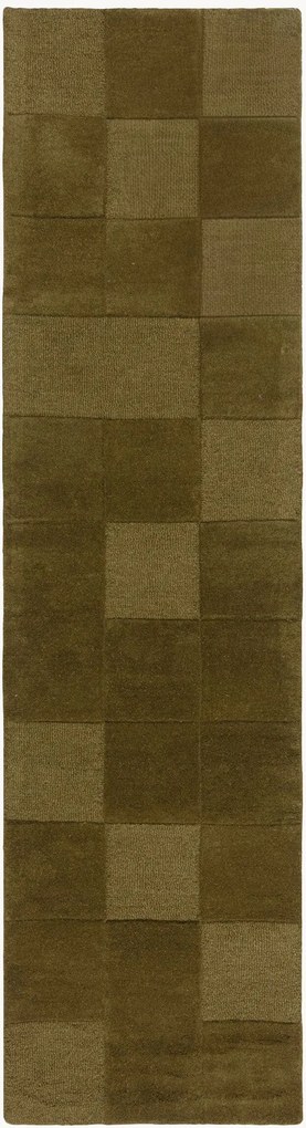 Handgetufte hoog-laag wollen loper Checkerboard