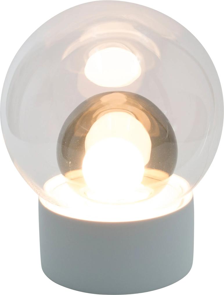Pulpo Boule tafellamp wit met transparant en smoky grey