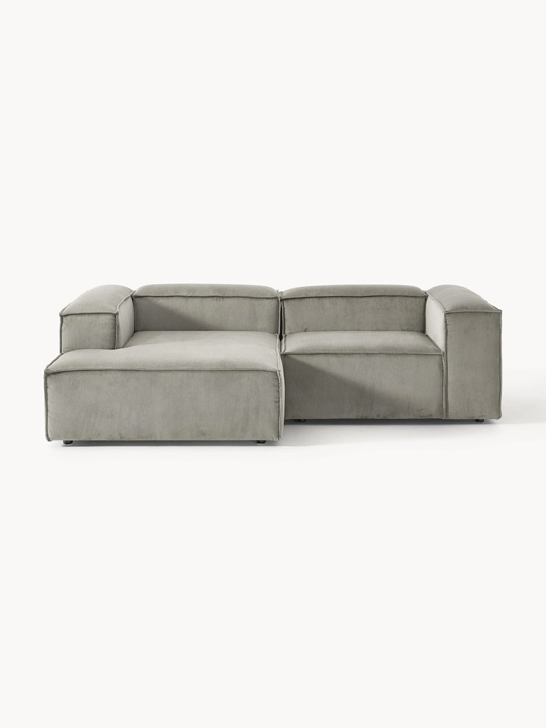 Ribfluwelen modulaire hoekbank Lennon (2-zits)