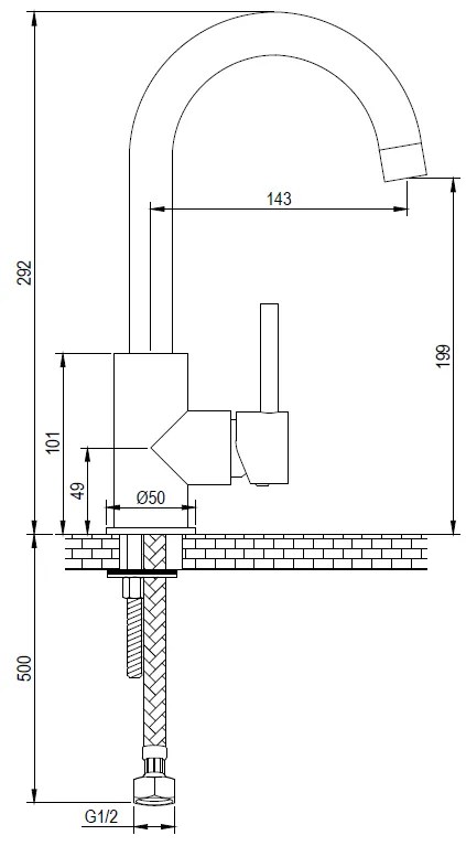 Brauer Gold Edition ColdStart wastafelkraan met draaibare ronde uitloop model A geborsteld messing PVD