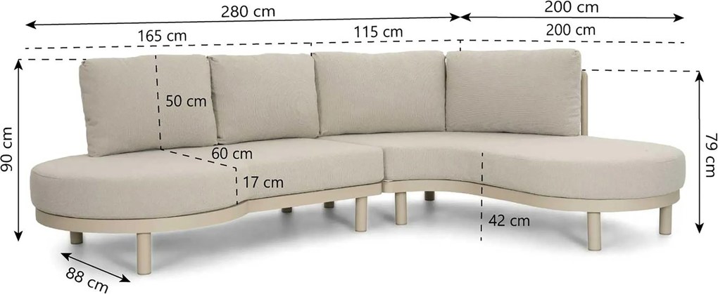 Loungeset tuin 5 personen Rope Zand/Beige  Santika Furniture Santika