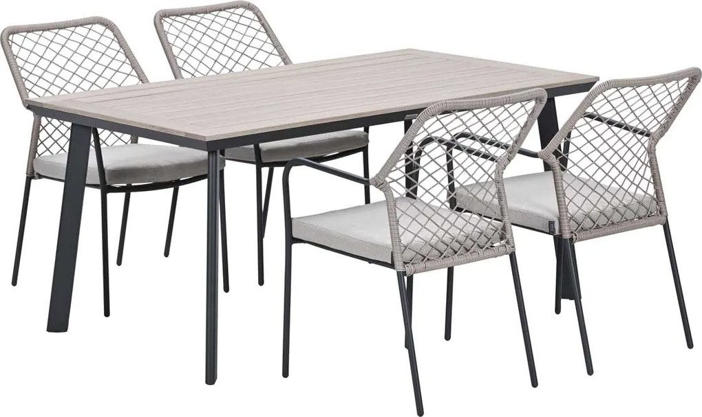 Garden Impressions Ross tuinset sand 5-delig - Penedo tuintafel 160x90 cm