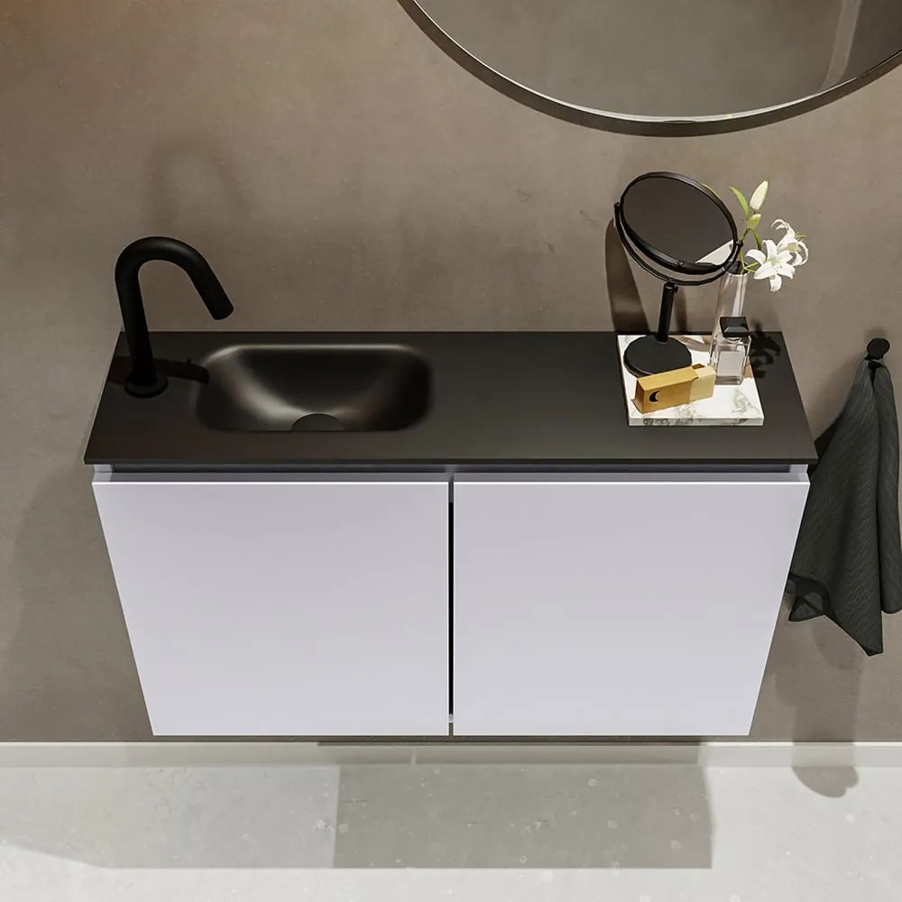 Mondiaz Ture 80cm toiletmeubel cale met wastafel urban links 1 kraangat