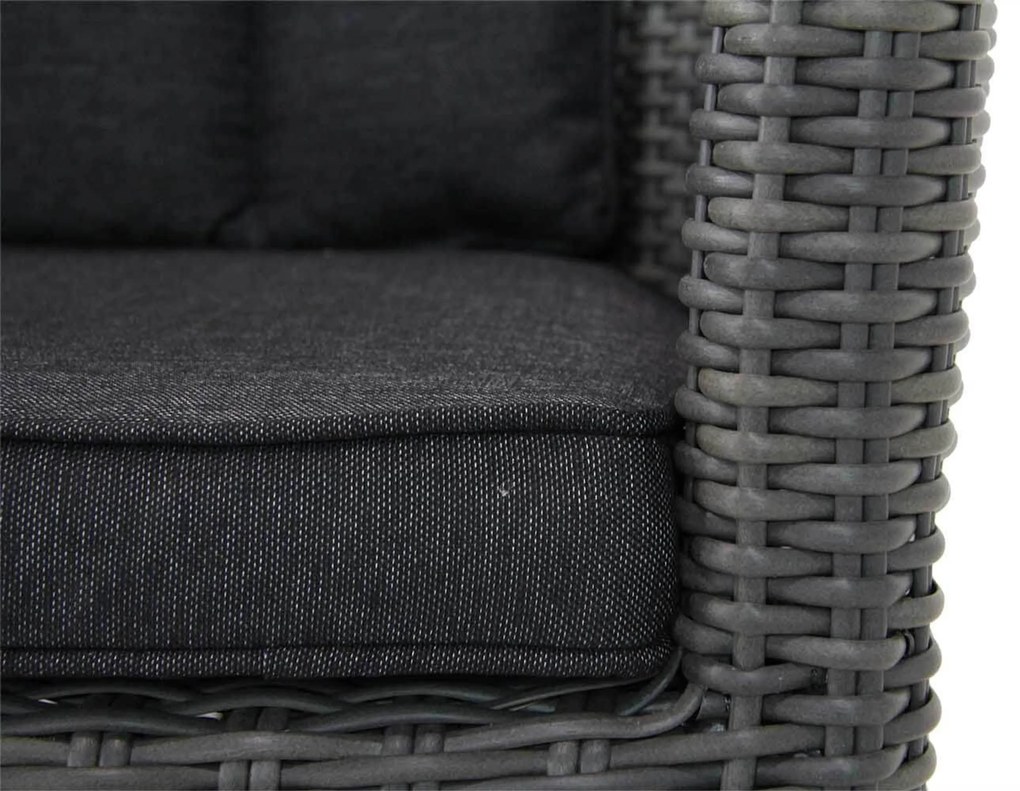 Tuinset 4 personen 100 cm Wicker Zwart Garden Collections Venerdi/Brighton