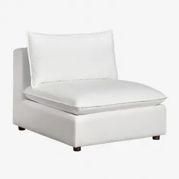 Estefan Stoffen En Houten Fauteuil Wit - Sklum