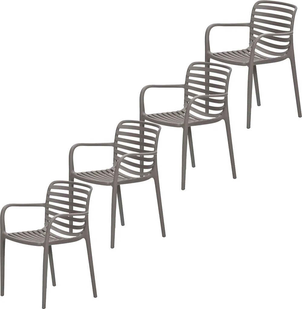 Garden Impressions Mees tuinstoel taupe - 4 stuks